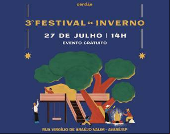 3º Festival de Inverno do Cordão (FIC), em Avaré, tem atrações culturais gratuitas