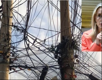 Carla Flores sugere mutirão para acabar com excesso de fios em postes