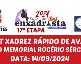 Torneio Memorial Rogério Sérgio Alves de xadrez ocorre no dia 14 de setembro